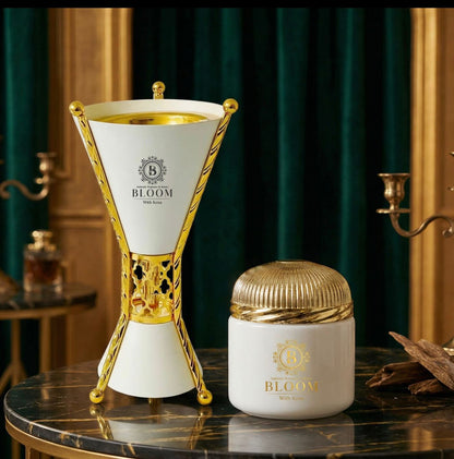 Bloom Luxury Bakhoor & Burner Set | Premium Oud Incense Home Fragrance