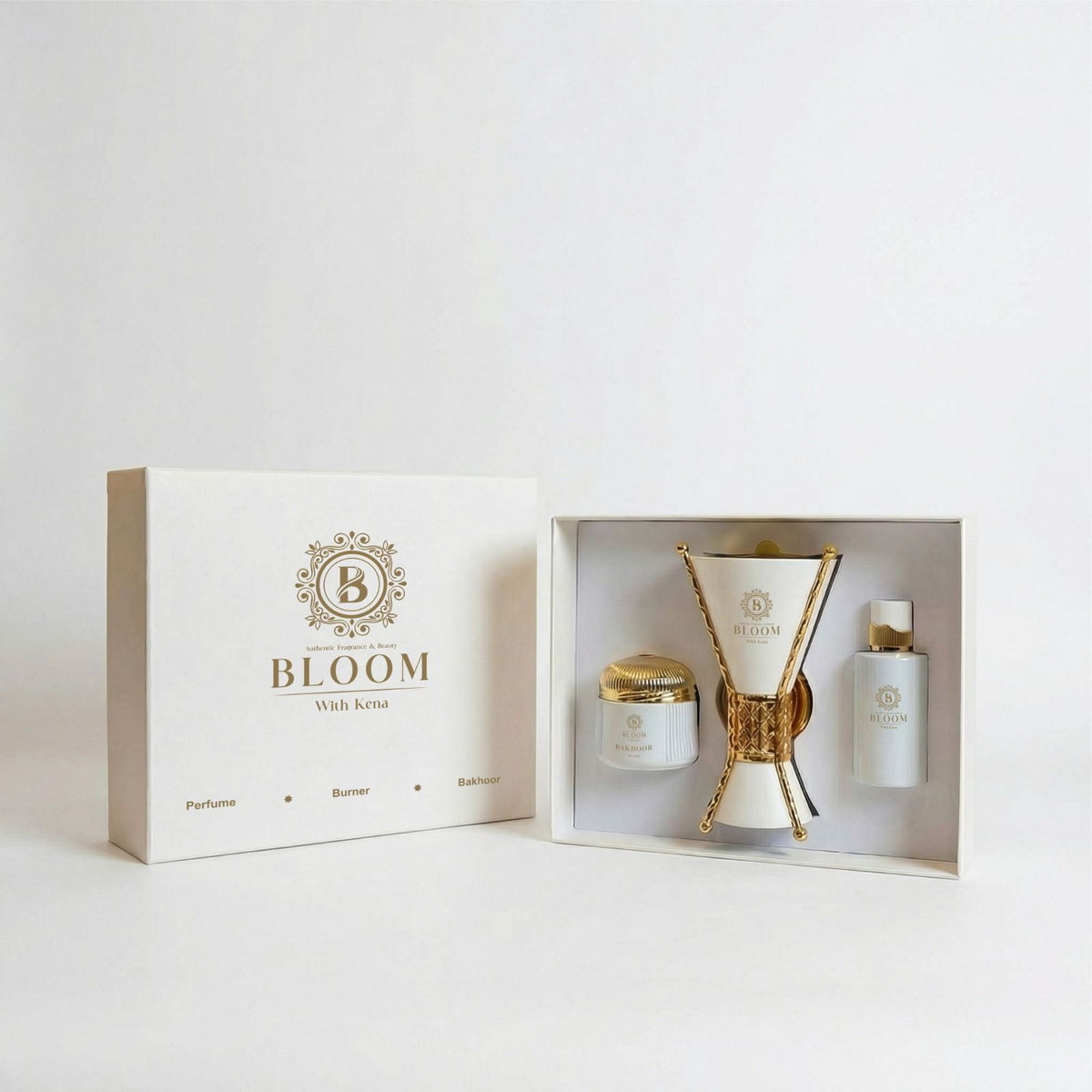 Bloom Luxury Bakhoor Set with Perfume & Burner | Oud Floral Gift Set
