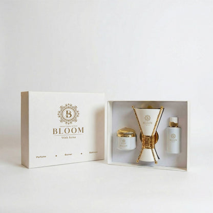 Bloom Luxury Bakhoor Set with Perfume & Burner | Oud Floral Gift Set